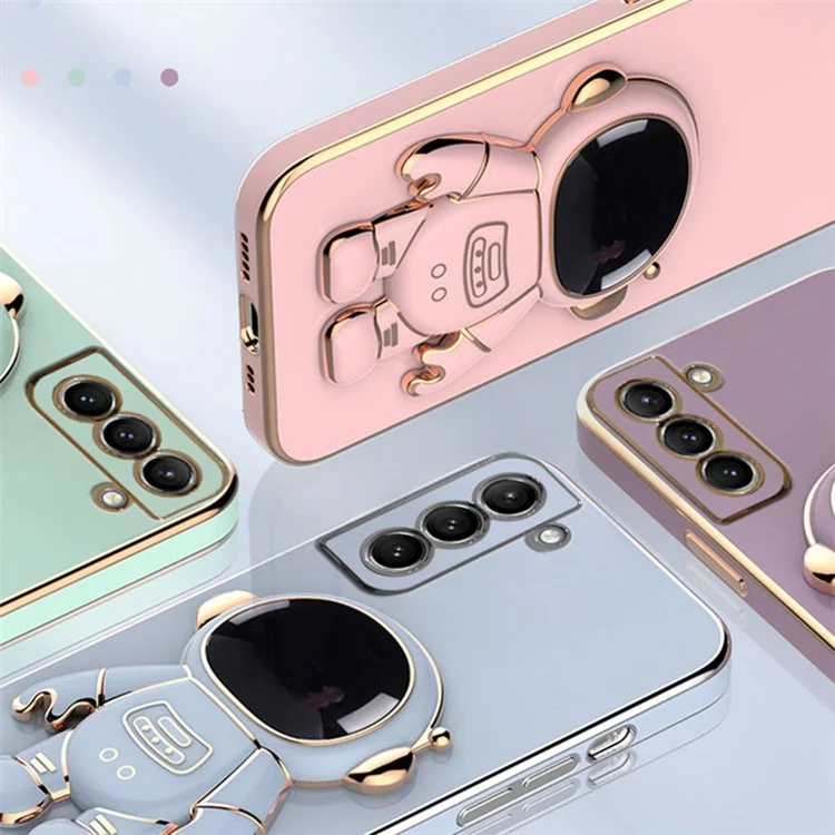 Для Samsung Galaxy S22+ 5G с Царапиной Устойчивой к Царапинам TPU Case Chace Case Astronaut Kickstand Shockperepl - Пурпурный