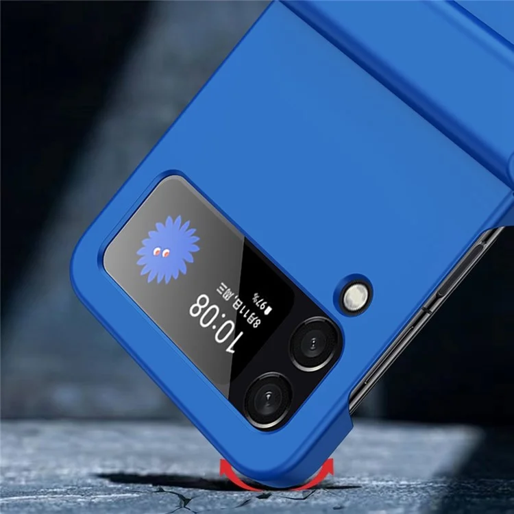 Жесткий чехол с покрытием PC Skin-touch для Samsung Galaxy Z Flip4 5G, защита шарнира с большим вырезом, противоцарапинный чехол для телефона - темно-зеленый