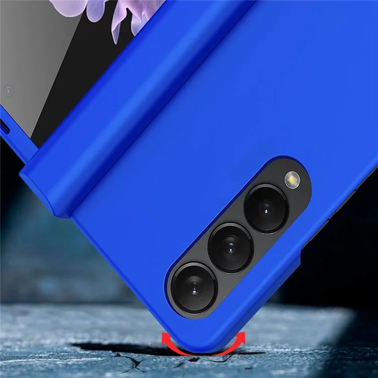 Drop-proof Phone Skin-touch Case für Samsung Galaxy Z Fold4 5G, Folding Hinge Protection Large Cutout Hard PC Back Cover - Schwarz