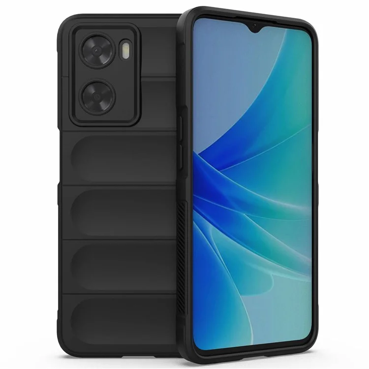Per Oppo A57 4G / A57s 4G Custodia protettiva per telefono in TPU con design robusto Anti-graffio - Nero