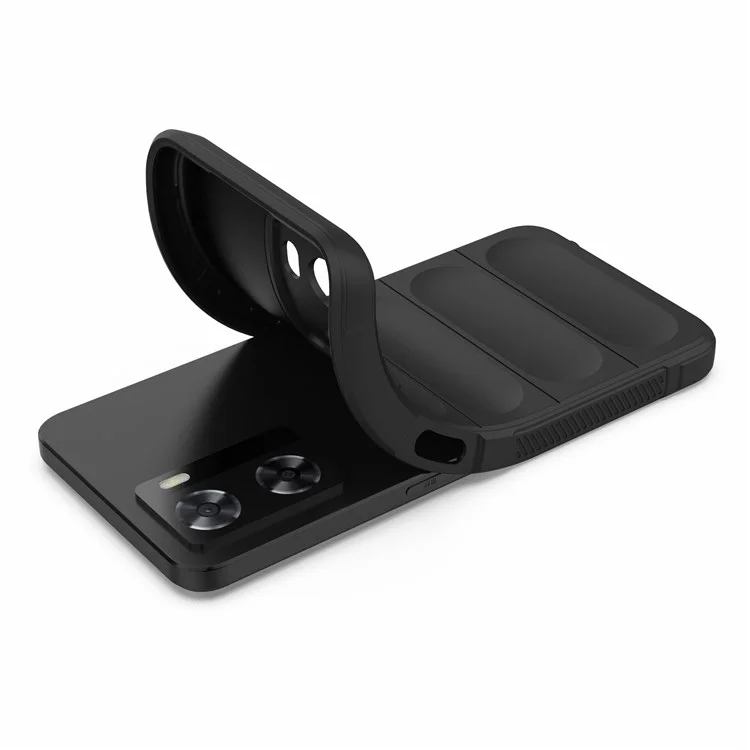 Per Oppo A57 4G / A57s 4G Custodia protettiva per telefono in TPU con design robusto Anti-graffio - Nero