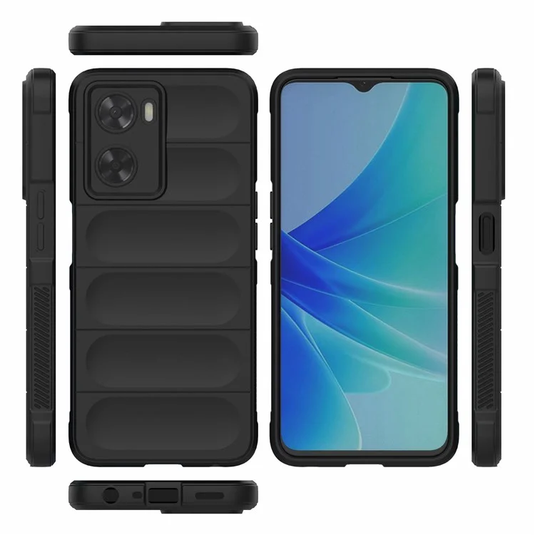 Per Oppo A57 4G / A57s 4G Custodia protettiva per telefono in TPU con design robusto Anti-graffio - Nero