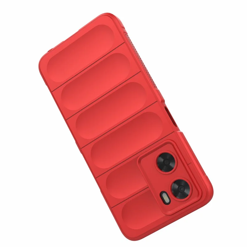 For Oppo A57 4G / A57s 4G Rugged Design TPU Phone Protective Case Anti-scratch Smartphone Back Cover - Red