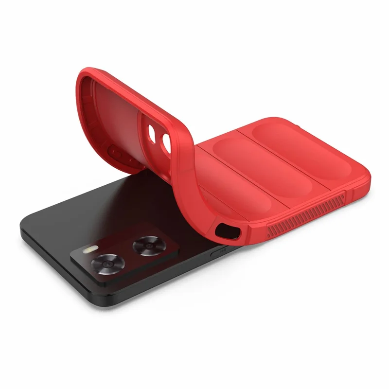 For Oppo A57 4G / A57s 4G Rugged Design TPU Phone Protective Case Anti-scratch Smartphone Back Cover - Red
