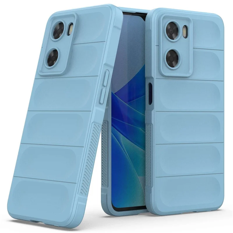 For Oppo A57 4G / A57s 4G Rugged Design TPU Phone Protective Case Anti-scratch Smartphone Back Cover - Baby Blue