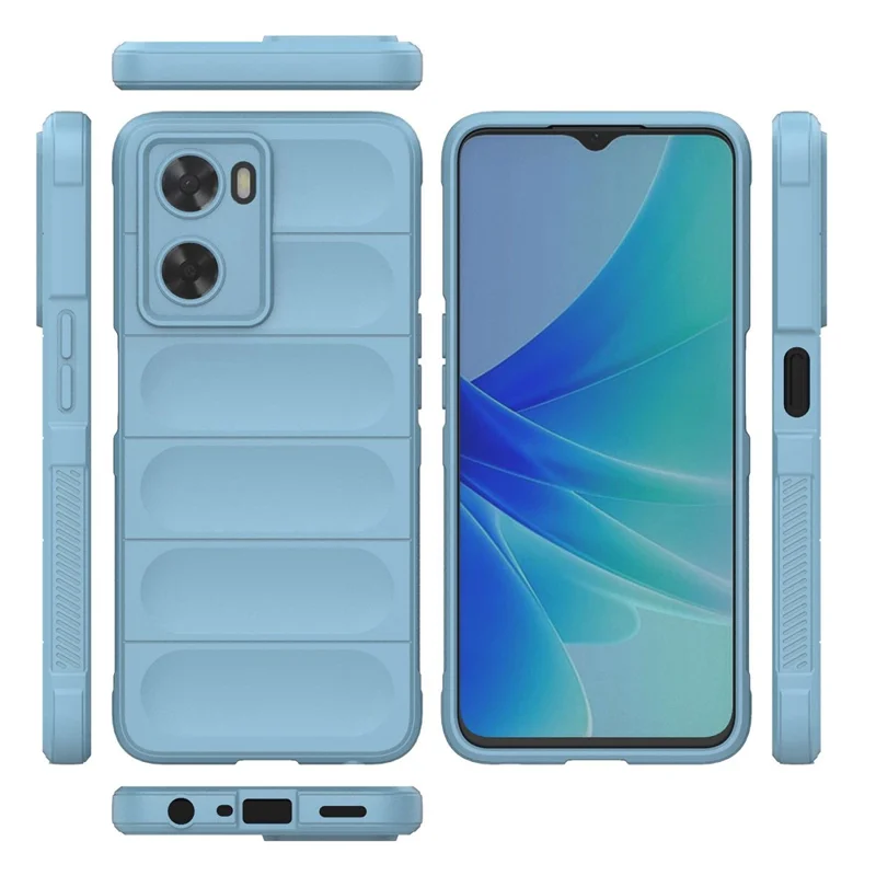 For Oppo A57 4G / A57s 4G Rugged Design TPU Phone Protective Case Anti-scratch Smartphone Back Cover - Baby Blue