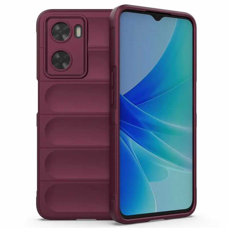 Funda protectora de teléfono TPU resistente para Oppo A57 4G / A57s 4G, cubierta trasera antirrayaduras para smartphone - rojo vino