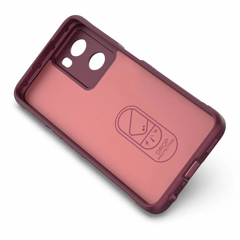 Funda protectora de teléfono TPU resistente para Oppo A57 4G / A57s 4G, cubierta trasera antirrayaduras para smartphone - rojo vino