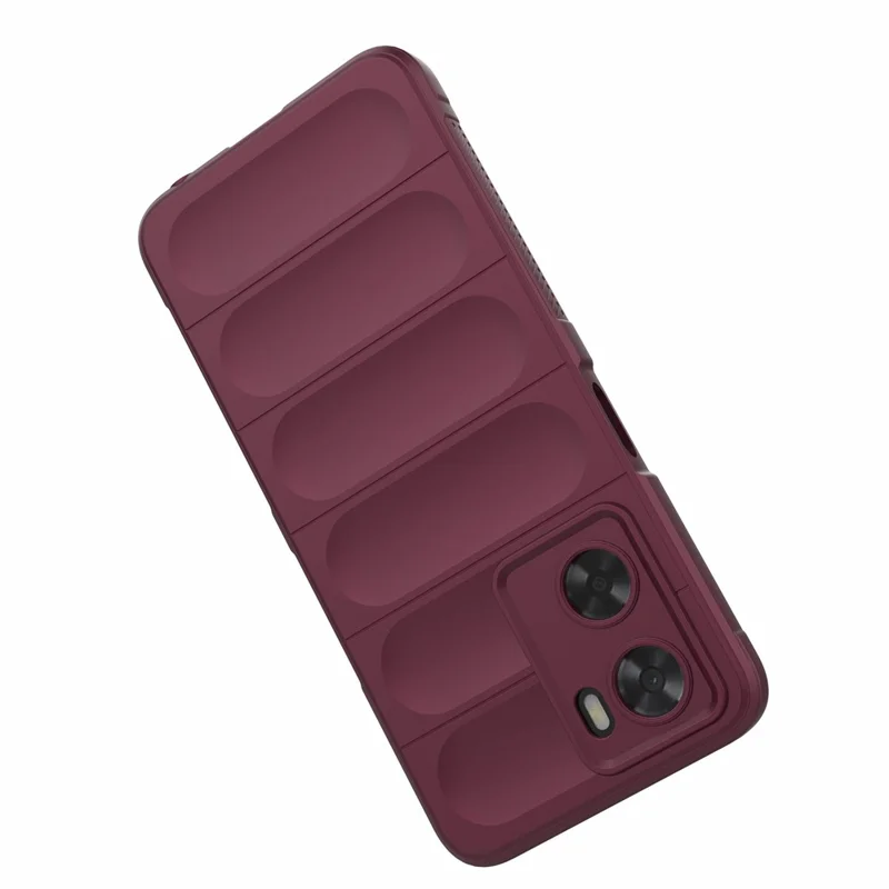 Funda protectora de teléfono TPU resistente para Oppo A57 4G / A57s 4G, cubierta trasera antirrayaduras para smartphone - rojo vino