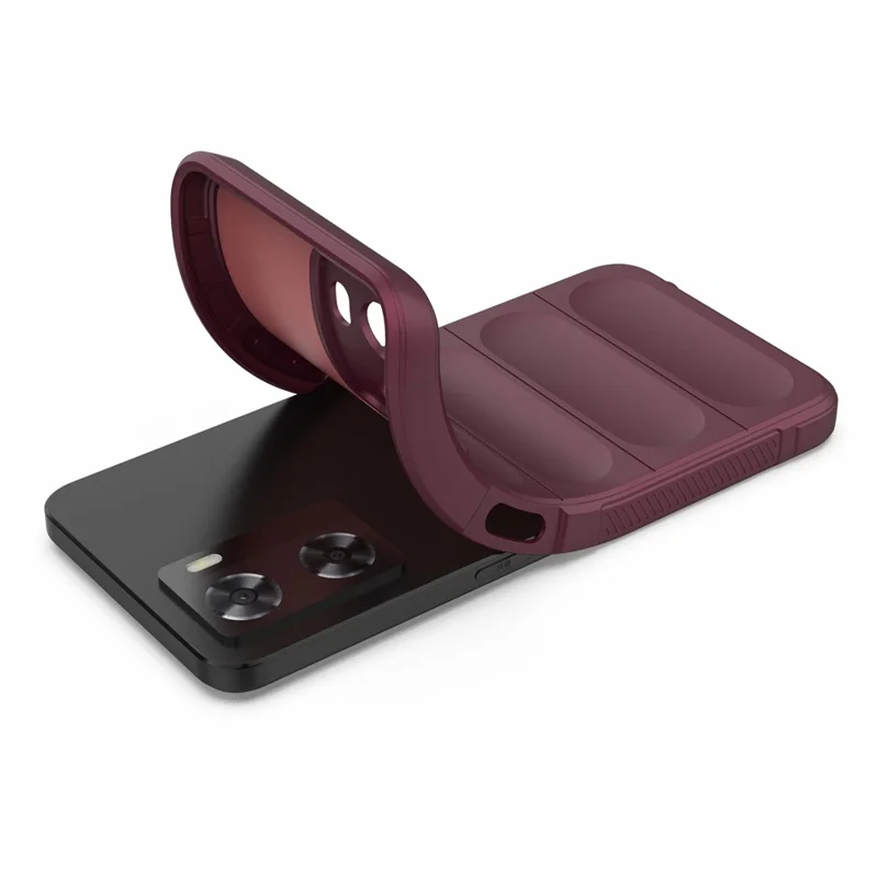 Funda protectora de teléfono TPU resistente para Oppo A57 4G / A57s 4G, cubierta trasera antirrayaduras para smartphone - rojo vino