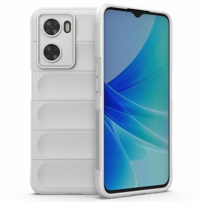 For Oppo A57 4G / A57s 4G Rugged Design TPU Phone Protective Case Anti-scratch Smartphone Back Cover - White