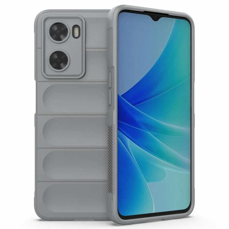 For Oppo A57 4G / A57s 4G Rugged Design TPU Phone Protective Case Anti-scratch Smartphone Back Cover - Light Grey