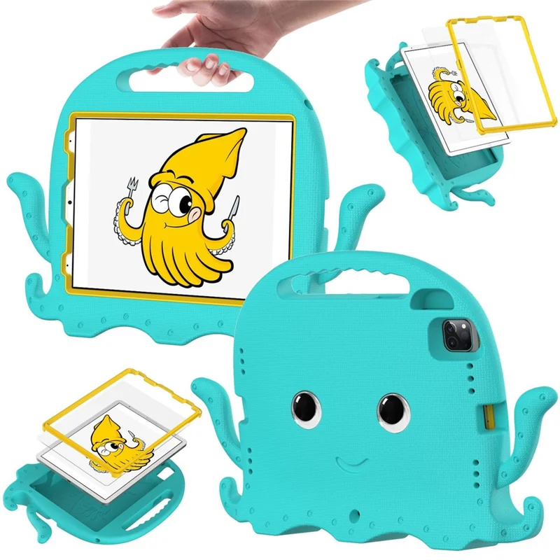 Per iPad Pro 11 (2024) / Pro (2018) / (2020) / (2021) / (2022) Custodia Tablet EVA a forma di Polpo con Tracolla - Blu pastello