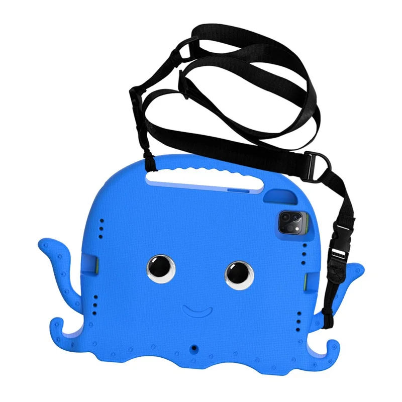 For iPad Pro 11 (2025) / 11 (2024) / Pro (2018) / (2020) / (2021) / (2022) EVA Octopus Tablet Case with Shoulder Strapp - Blue