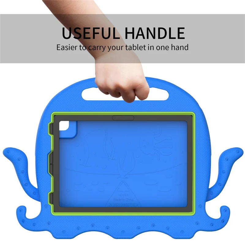For iPad Pro 11 (2025) / 11 (2024) / Pro (2018) / (2020) / (2021) / (2022) EVA Octopus Tablet Case with Shoulder Strapp - Blue