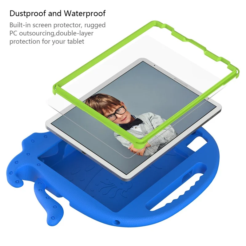 For iPad Pro 11 (2025) / 11 (2024) / Pro (2018) / (2020) / (2021) / (2022) EVA Octopus Tablet Case with Shoulder Strapp - Blue