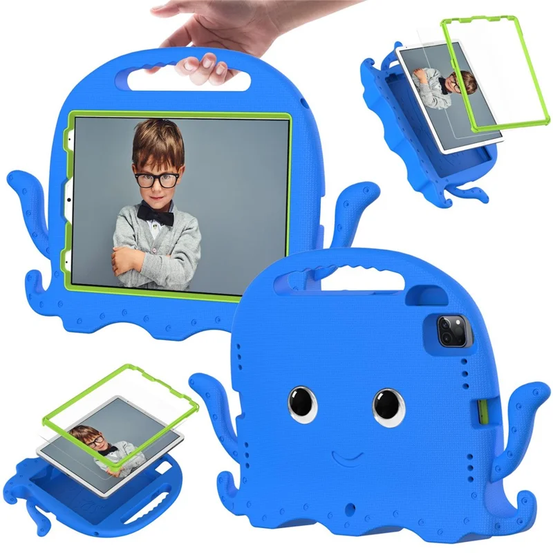For iPad Pro 11 (2025) / 11 (2024) / Pro (2018) / (2020) / (2021) / (2022) EVA Octopus Tablet Case with Shoulder Strapp - Blue