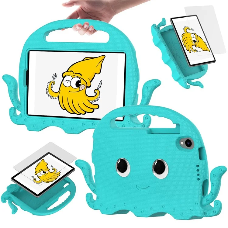 Case di Tablet Eva Per Lenovo Tab M8 / M8 Gen 4 Cartoon Cartoon Octopus Cover Anti-drop Custode Protettiva Con Manico e Spalla - Bambina Blu