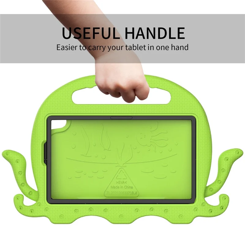 EVA Tablet Case for Lenovo Tab M8 / Tab M8 (4th Gen) 2024 TB-301XU / M8 (4th Gen) 2023 TB-300FU Octopus Case with Shoulder Strap - Green