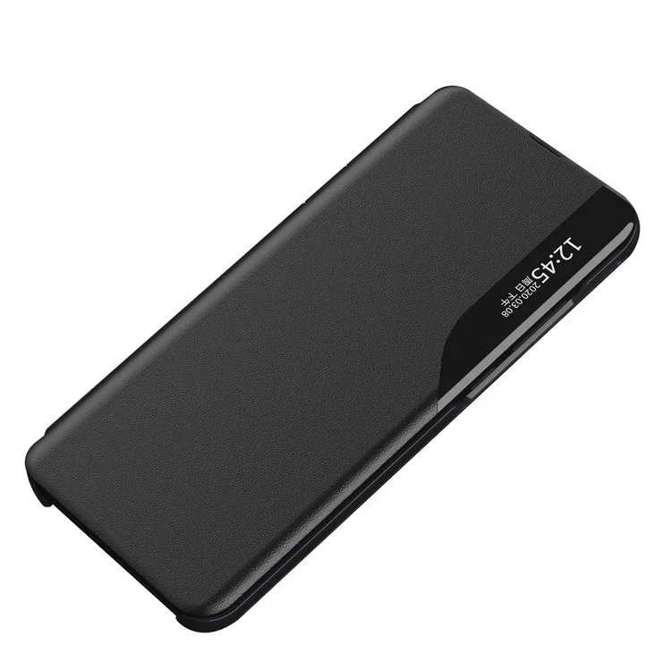 For iPhone 14 6.1 inch Clear View Window Leather Flip Phone Case Stand Anti-scratch Protective Phone Cover - Black