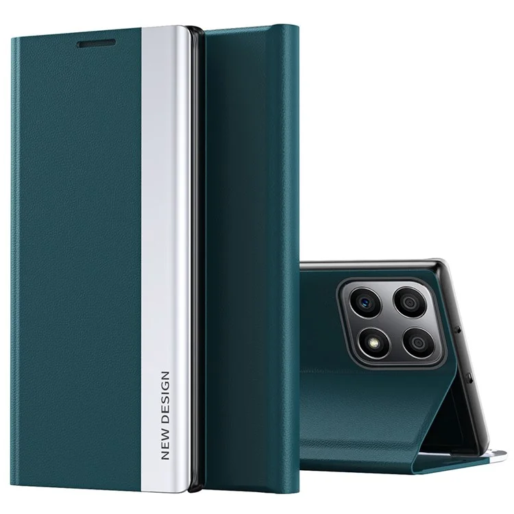 For Honor X8 4G / X30i PU-Leder-Ständerfunktionsgehäuse Fall-Proof-Elektroplattierung-Handyhülle - Grün