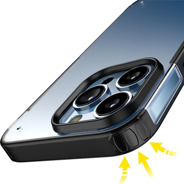 For iPhone 14 Pro 6.1 inch Armor Series Anti-scratch Hard PC + Soft TPU Protective Mobile Phone Shell Case - Black