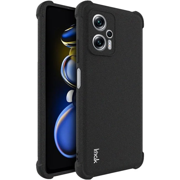 IMAK Pour Xiaomi Redmi Note 11T Pro 5G / Note 11T Pro+ 5G / Poco X4 GT 5G / Redmi K50i 5G Matte TPU Housse de téléphone Anti-chute Pochette de protection avec protecteur d'écran - Noir