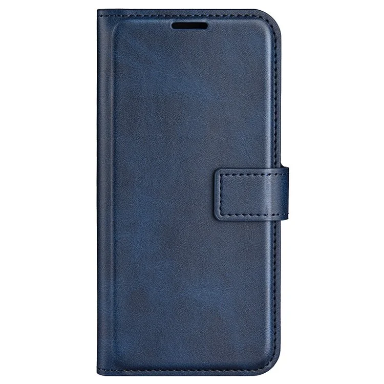 For Xiaomi Poco M4 5G Textured PU Leather Wallet Phone Case Stand Square Magnetic Clasp Folio Flip Cover - Blue