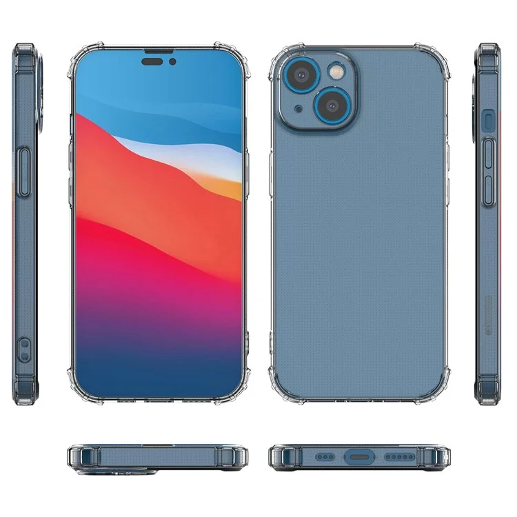 For iPhone 14 6.1 inch Shockproof Impact-resistant Clear Mobile Phone TPU Case Phone Cover