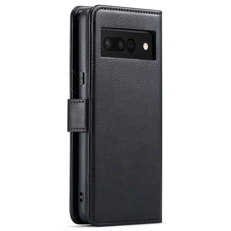 DG.MING For Google Pixel 7 Pro 5G Detachable 2-in-1 Phone Case Split Leather Wallet Stand Drop-proof Protective Cover - Black