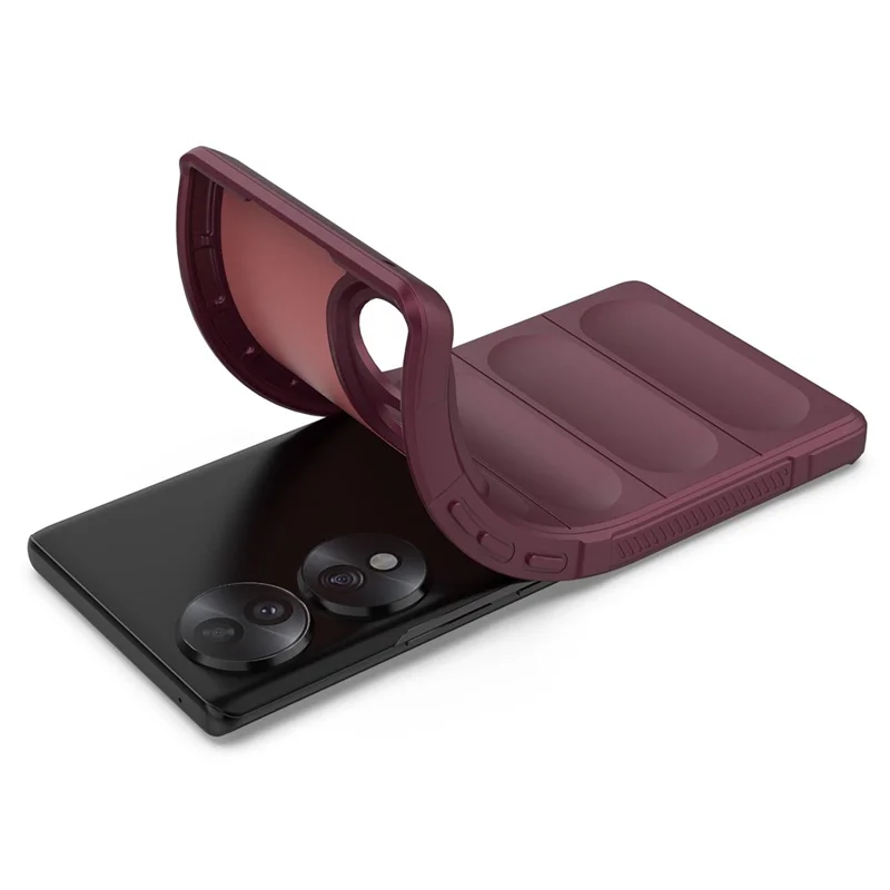 For Honor 70 5G Soft TPU Phone Case Shock Absorption Drop-proof Mobile Phone Cover - Wine Red