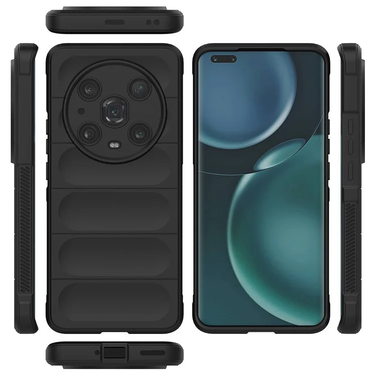 For Honor Magic4 Pro 5G Anti-drop Flexible TPU Telefon Schutzhülle Anti-Kratzer Smartphone Rückabdeckung - Schwarz