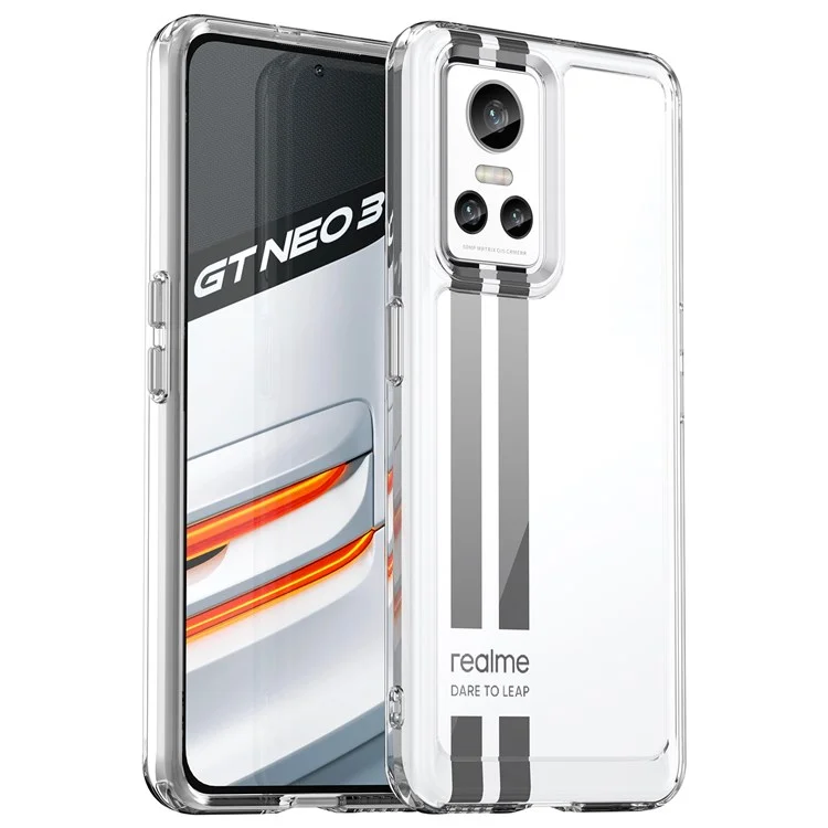 Transparentes Telefongehäuse Für Realme GT Neo3, Anti-drop-tpu-frame-acryl-rückzugabdeckung Mit Unabhängigen Tasten - Transparent
