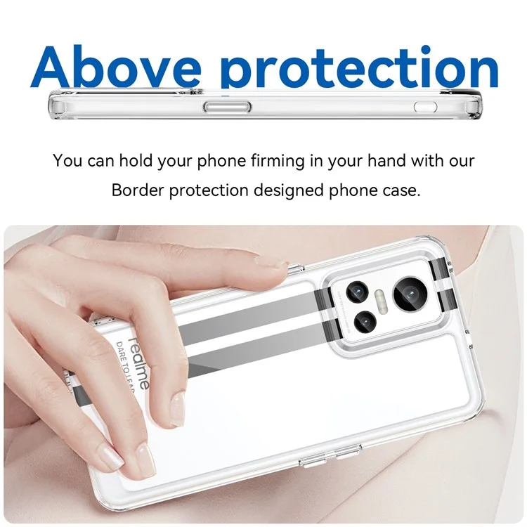 Transparentes Telefongehäuse Für Realme GT Neo3, Anti-drop-tpu-frame-acryl-rückzugabdeckung Mit Unabhängigen Tasten - Transparent