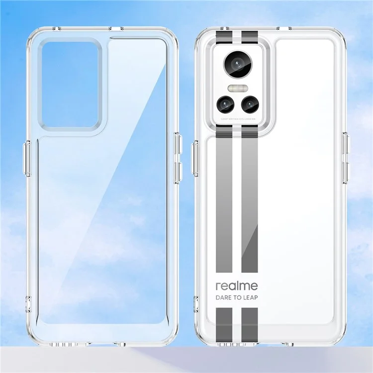 Transparentes Telefongehäuse Für Realme GT Neo3, Anti-drop-tpu-frame-acryl-rückzugabdeckung Mit Unabhängigen Tasten - Transparent