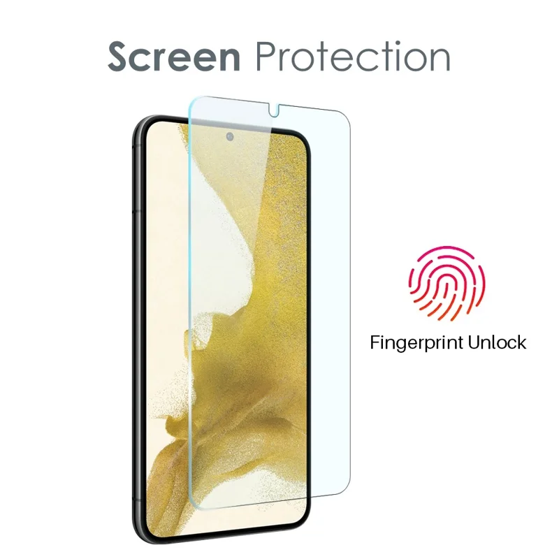 NORTHJO For Samsung Galaxy S22+ 5G Lightweight Anti-drop Soft TPU Phone Case with Anti-wear Tempered Glass Screen Protector and Back Camera Lens Cover