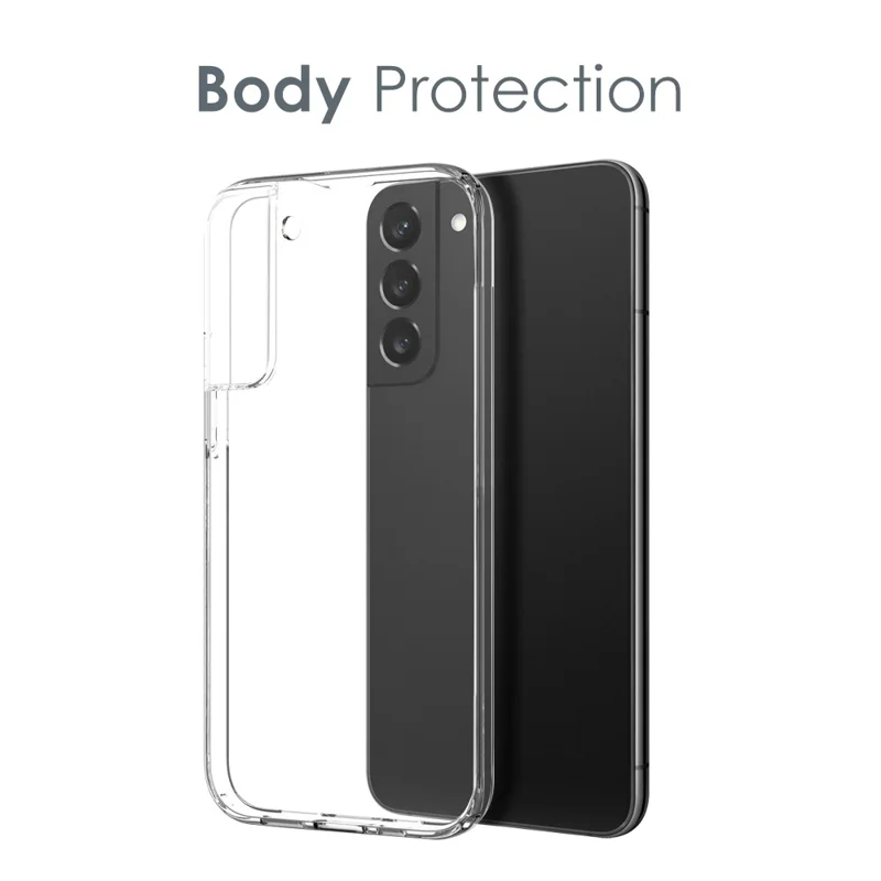 NORTHJO For Samsung Galaxy S22+ 5G Lightweight Anti-drop Soft TPU Phone Case with Anti-wear Tempered Glass Screen Protector and Back Camera Lens Cover