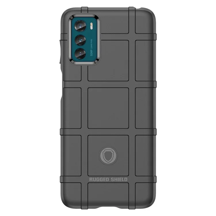 Para Motorola Moto G42 4G Caso de Telefone de Grade Quadrada a Prova de Arranhões Capa de Proteção TPU Reforçada a Prova de Choque - Preto