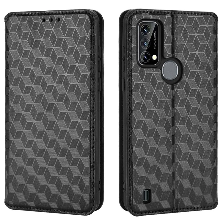 Para Blackview A50 4G Stand Pullet PU Lauch + TPU Case - Preto