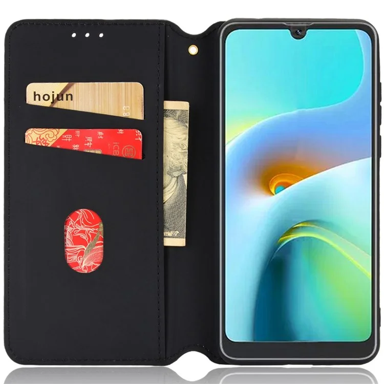 Para Blackview A50 4G Stand Pullet PU Lauch + TPU Case - Preto