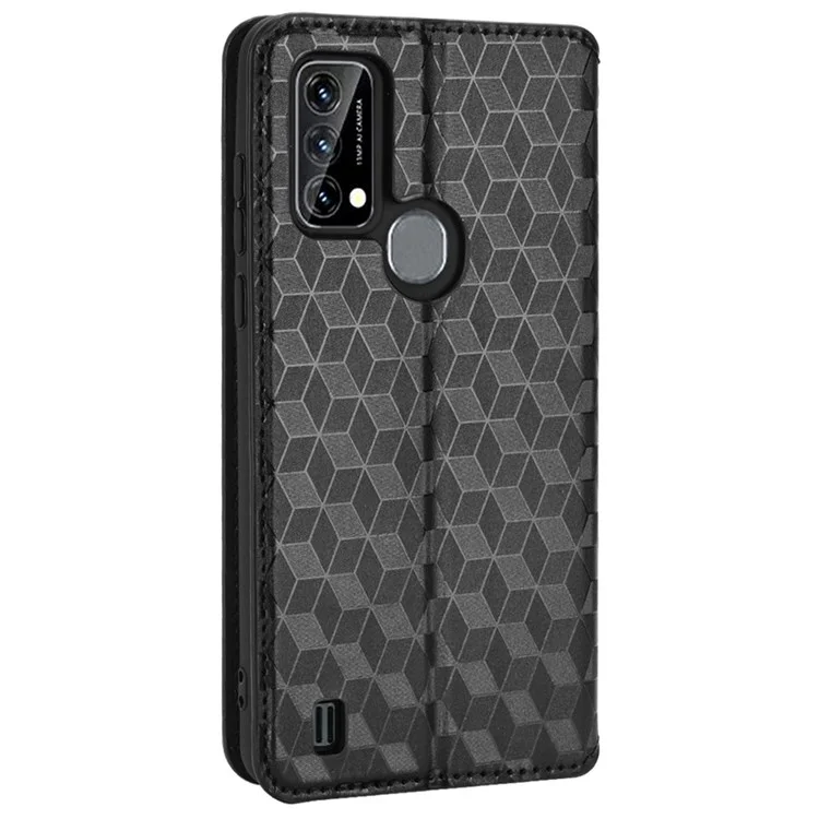 Para Blackview A50 4G Stand Pullet PU Lauch + TPU Case - Preto