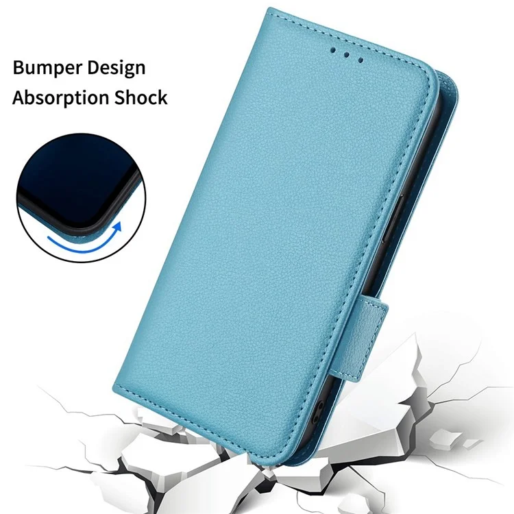Für Samsung Galaxy Z Fold3 5G Side Magnetic Clasp Litchi Textur PU Leder Telefon Hülle Brieftasche Folio Flip Cover - Baby Blau