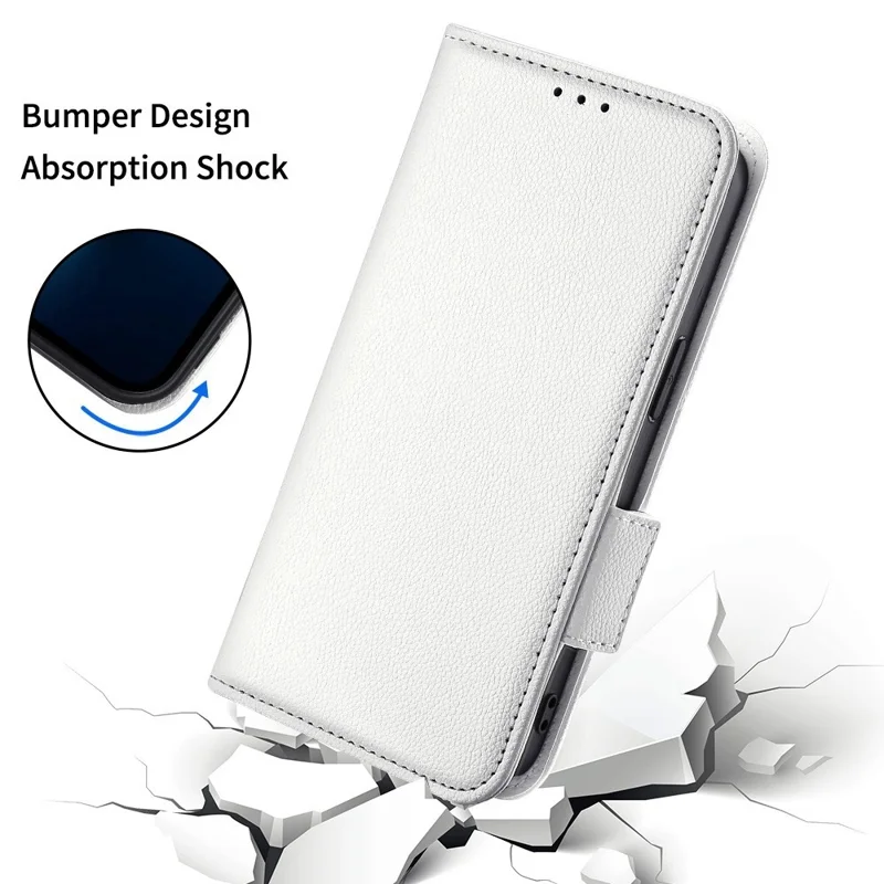 For Samsung Galaxy Z Fold2 5G Litchi Texture Shockproof Phone Case PU Leather Double Magnetic Clasp Cover with Stand Wallet - White