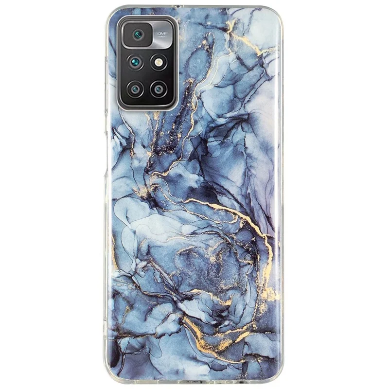 For Xiaomi Redmi 10/10 2022/10 Prime/Note 11 4G (MediaTek) IMD Marble Pattern Soft TPU Phone Cover  Shockproof Anti-scratch Case - Grey