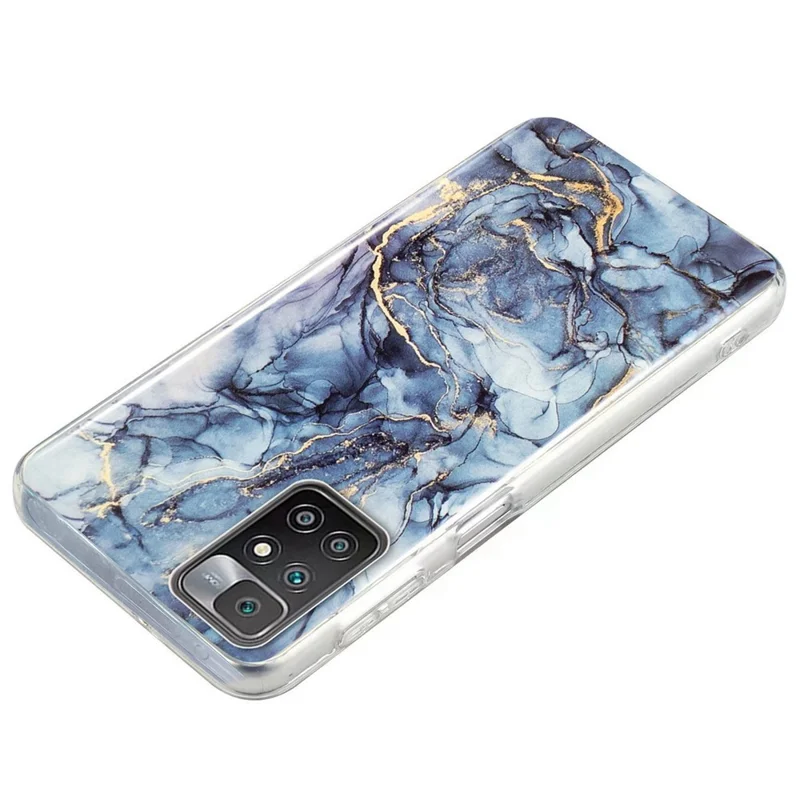 For Xiaomi Redmi 10/10 2022/10 Prime/Note 11 4G (MediaTek) IMD Marble Pattern Soft TPU Phone Cover  Shockproof Anti-scratch Case - Grey