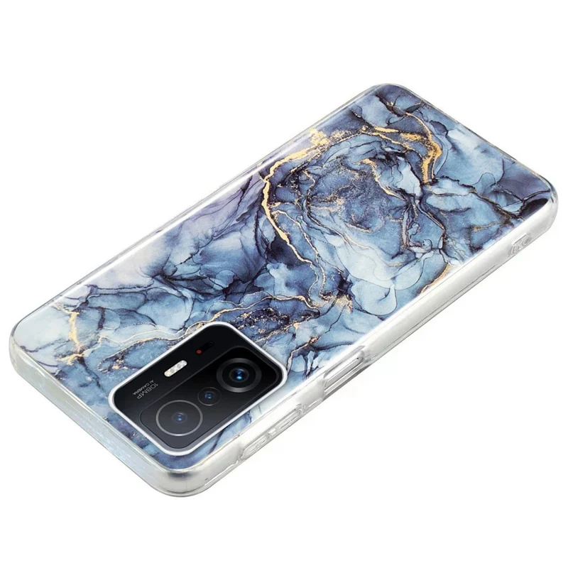 Folia chroniono dla Xiaomi 11T Pro 5G/11T 5G miękkie etui ochronne z tworzywa TPU technologia IMD wzór marmuru odporno na upadki - Szary