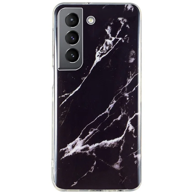Pour Samsung Galaxy S22 + 5G Modèle de Marbre TPU Téléphone Back Cover IMD Process Protective Case - le Noir
