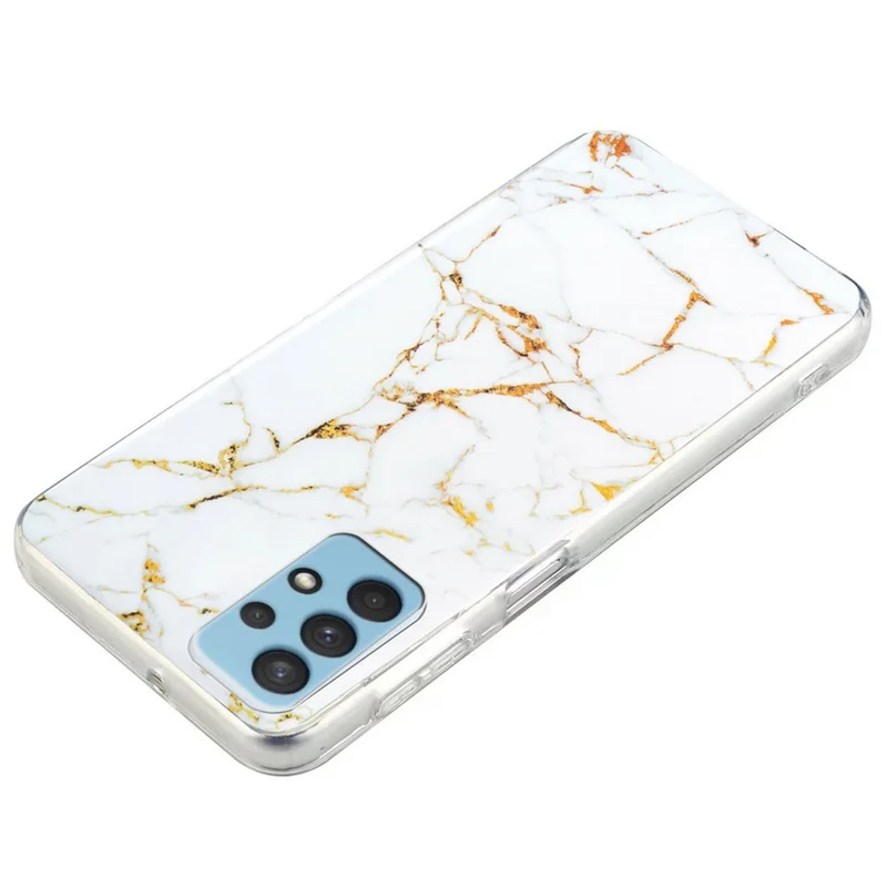 For Samsung Galaxy A32 5G/Galaxy M32 5G IMD Marble Pattern Soft TPU Case Phone Drop-proof Back Cover - White
