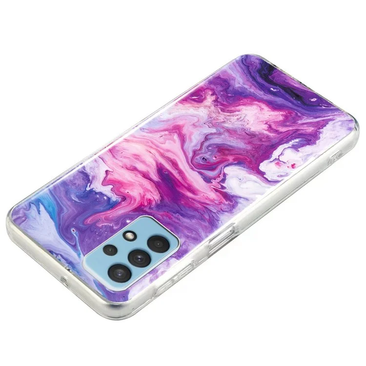 Para Samsung Galaxy A32 5G/Galaxy M32 5G IMD Marble Pattern Soft TPU Case Phone Drop-proof Back Cover - Vermelho