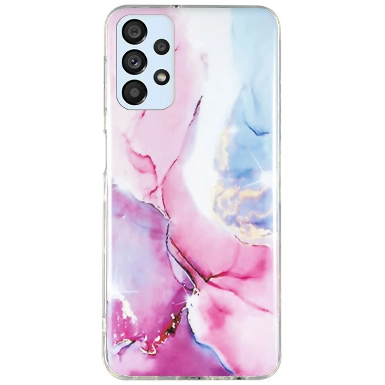 Para Samsung Galaxy A52 4G/A52 5G/A52s 5G IMD TPU Funda Trasera del Teléfono Antidesgarros con Patrón de Mármol - Rosa/Azul